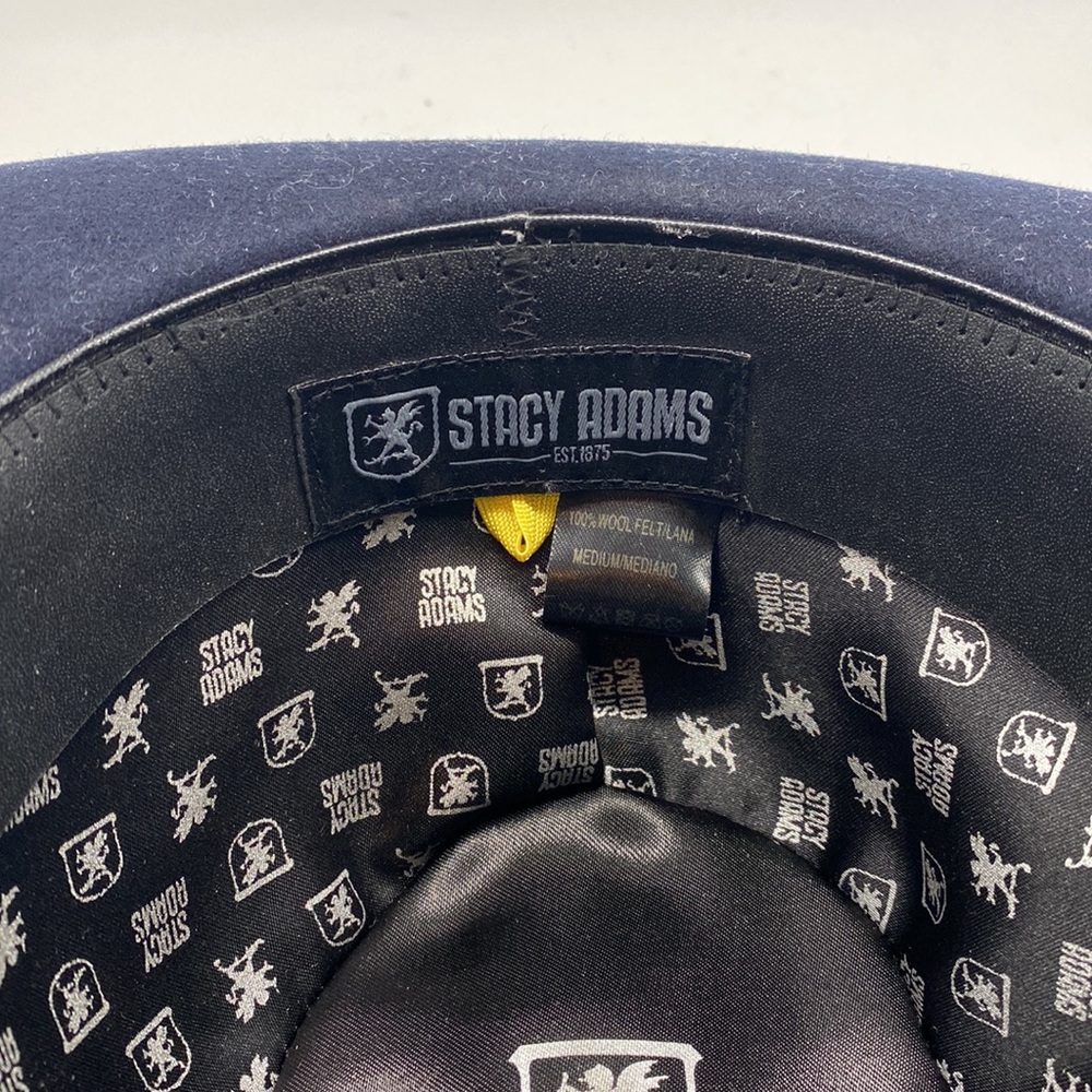 Stacy Adam’s Black Wool Felt Fedora Hat Size‎ M - Picture 8 of 13